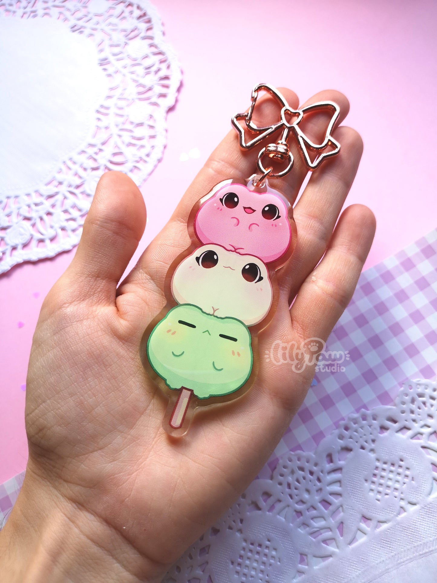 Froggy Dango - 3.5” Glitter Acrylic Charm
