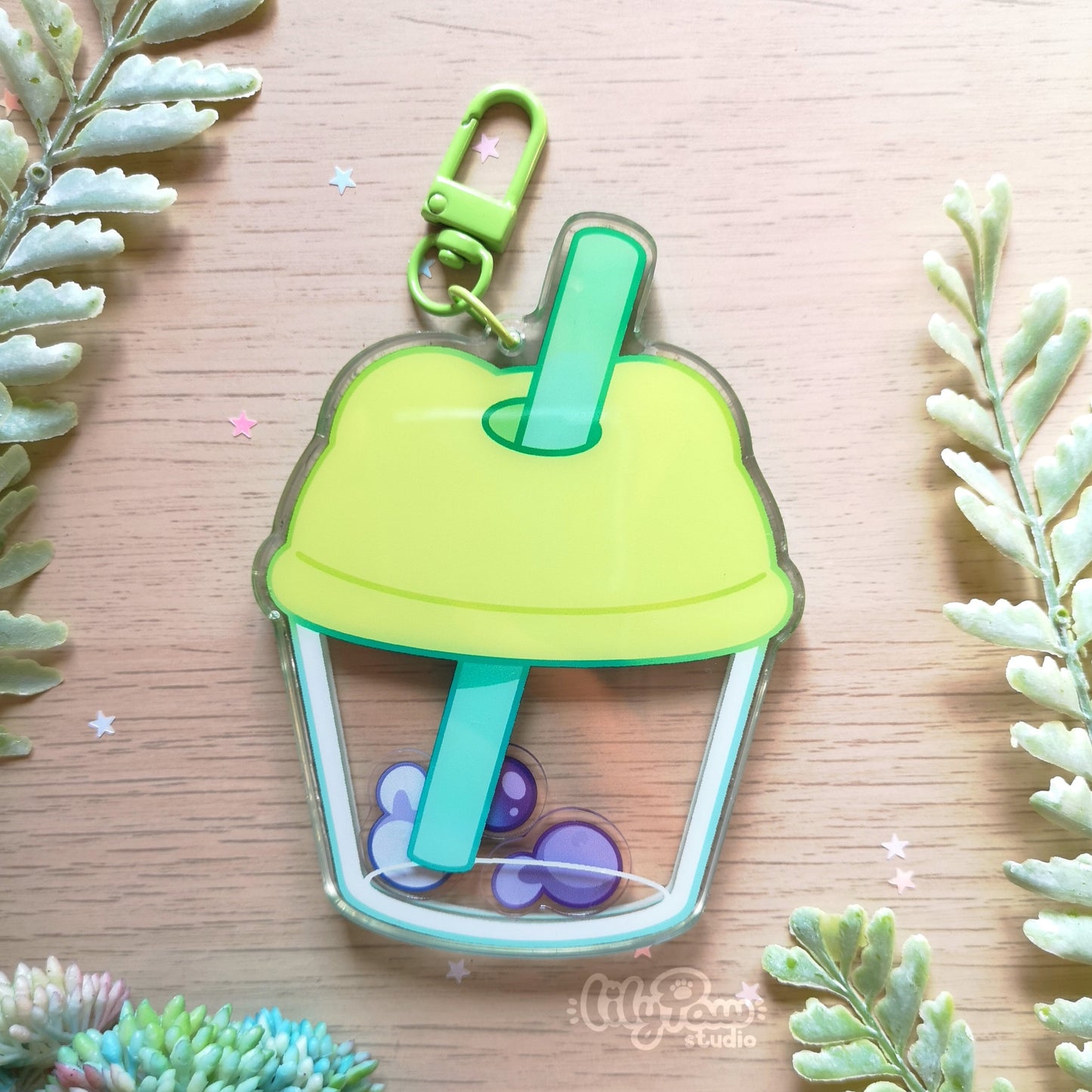 Froggy Boba - 4” Shaker Acrylic Keychain