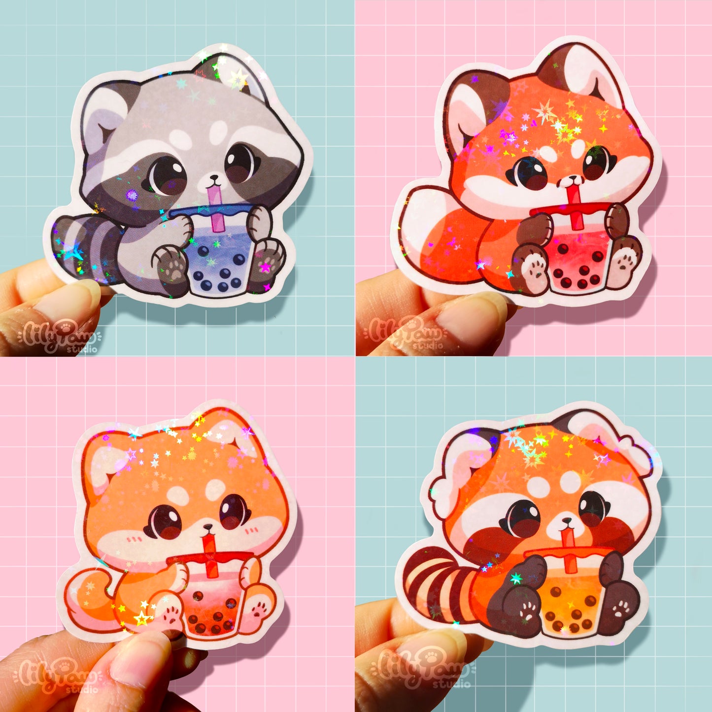Boba Pals - Holo Stars Vinyl Sticker