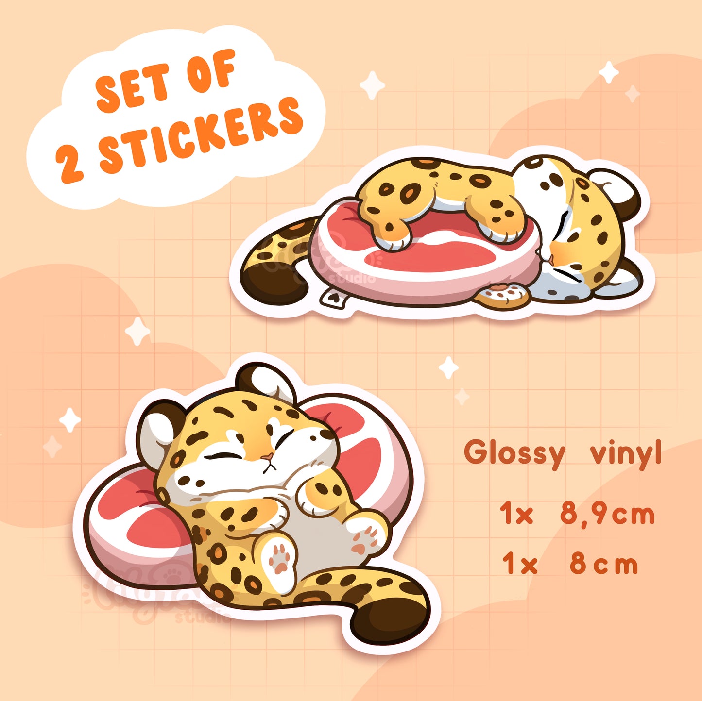 Comfort Foods Jaguar - Set of 2 glossy vinyl stickers