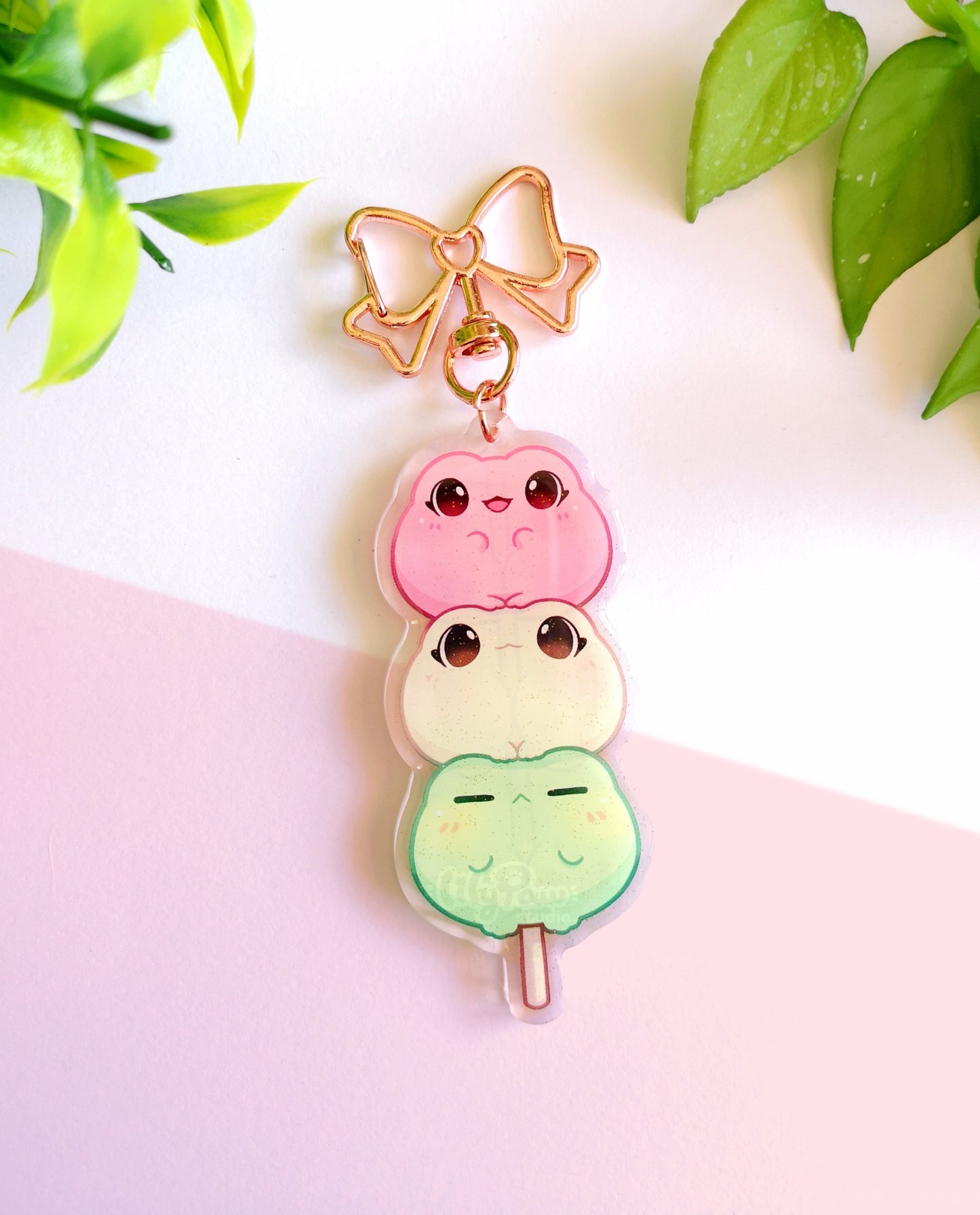 Froggy Dango - 3.5” Glitter Acrylic Charm