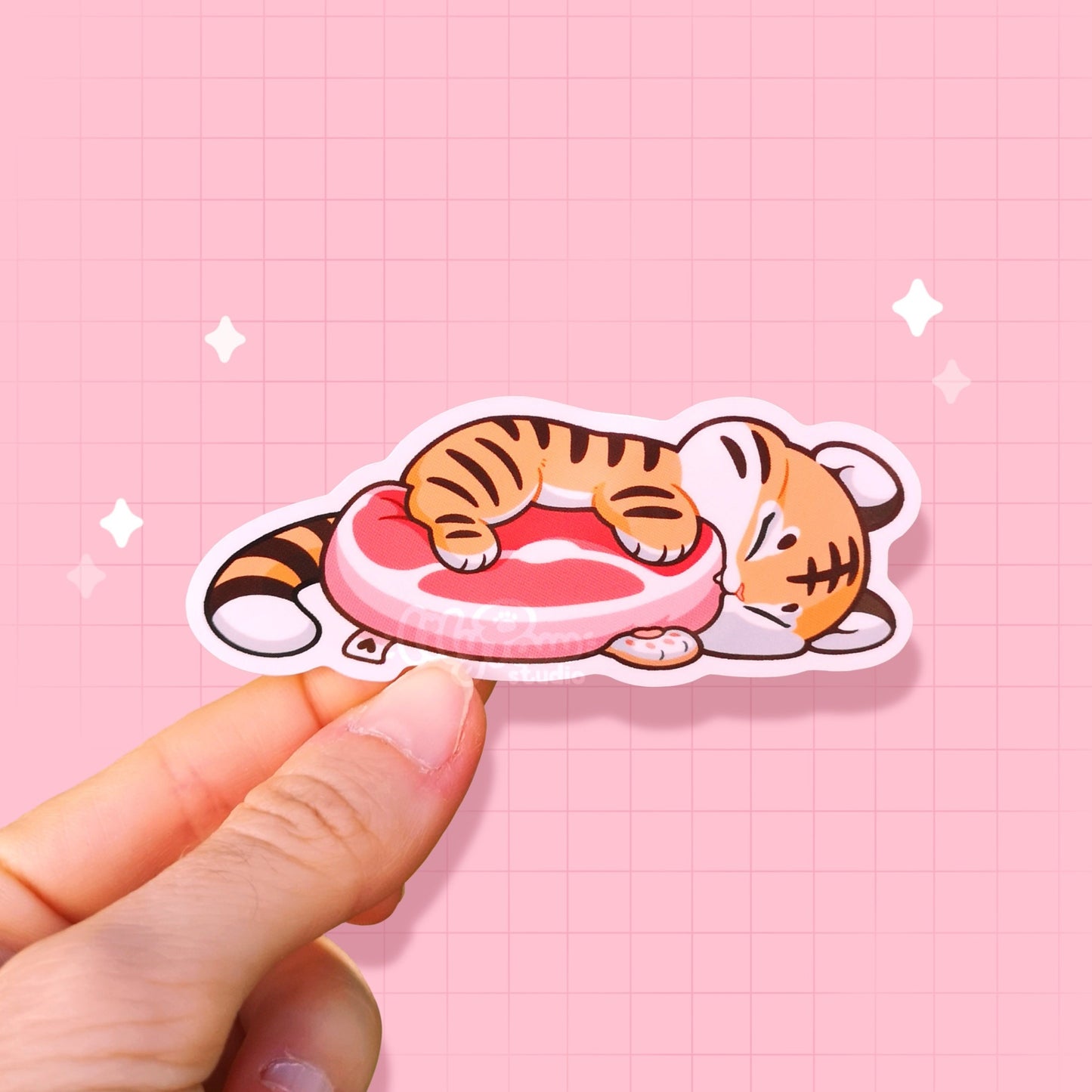 Comfort Foods Tiger - Set of 2 glossy vinyl stickers