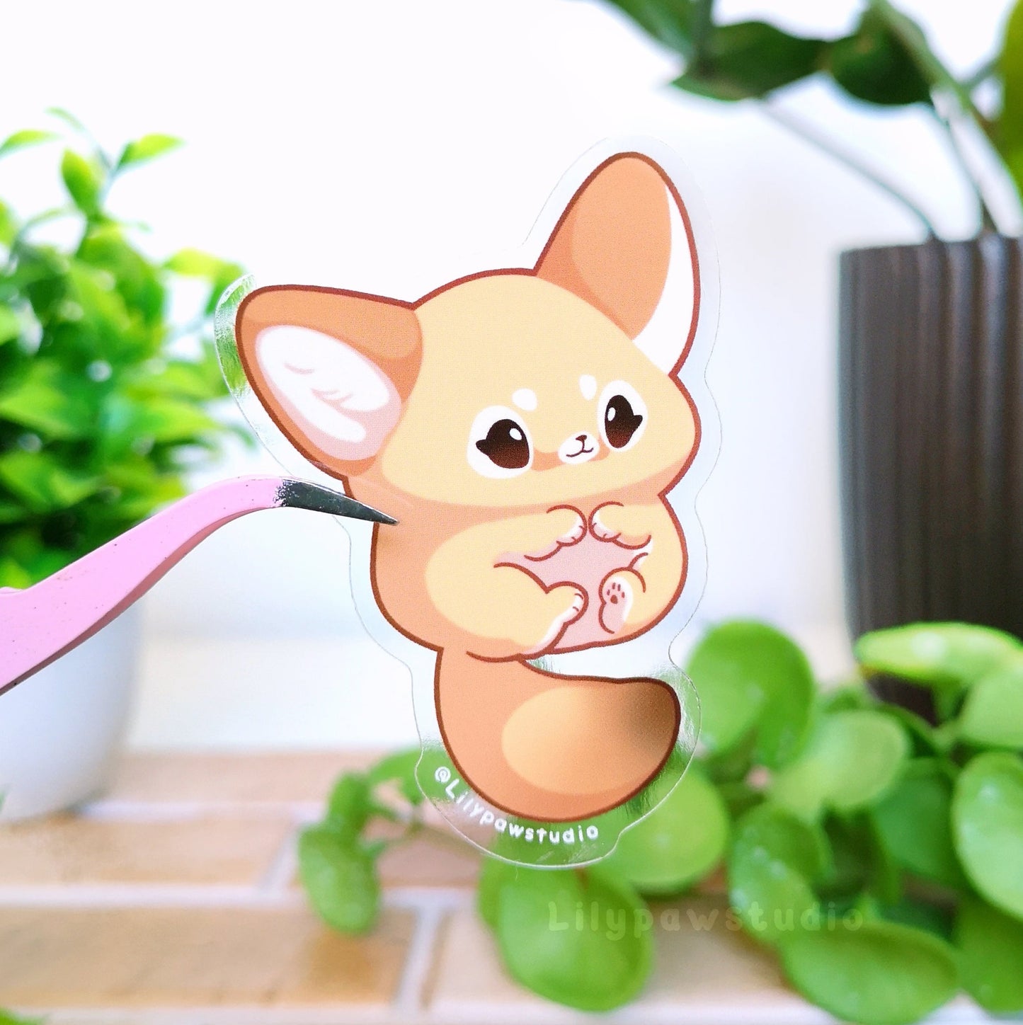 Fennec Fox Mochimal-Transparent Vinyl Sticker