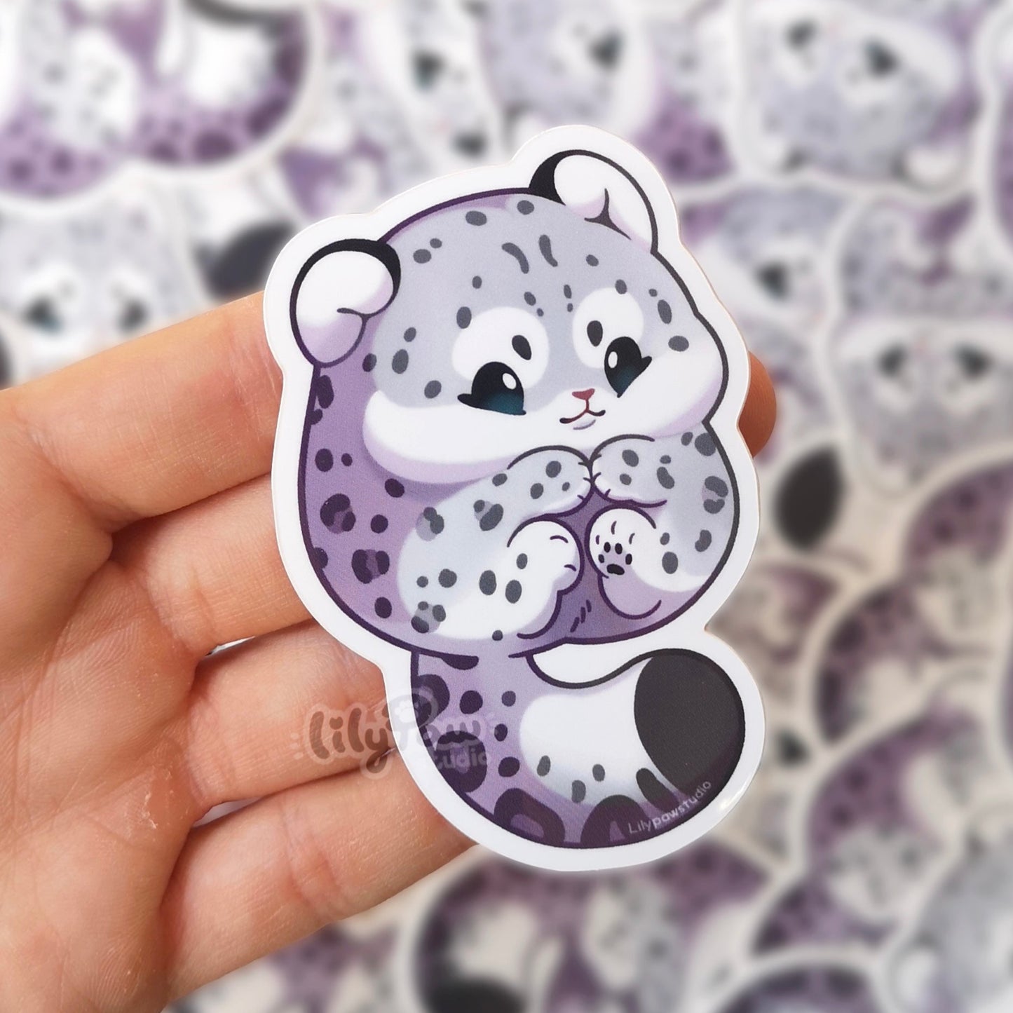 Snow Leopard Mochimal- Vinyl Sticker