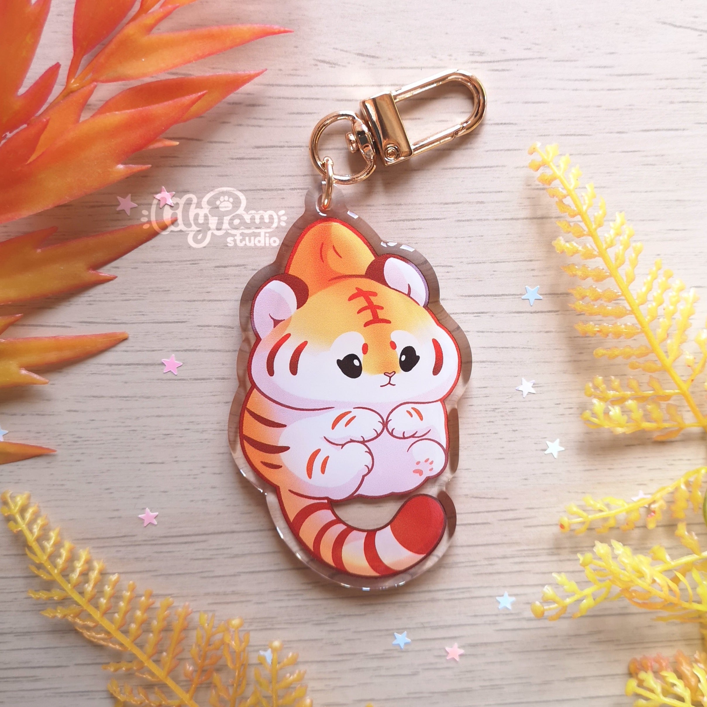 Golden Tiger Mochimal - Acrylic Charm – lilypawstudio