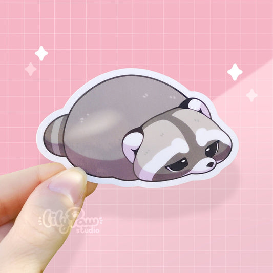 Tired Raccoon - Vinyl Sticker