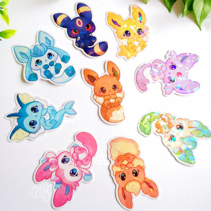 Eeveelutions Holo Transparent Vinyl Stickers