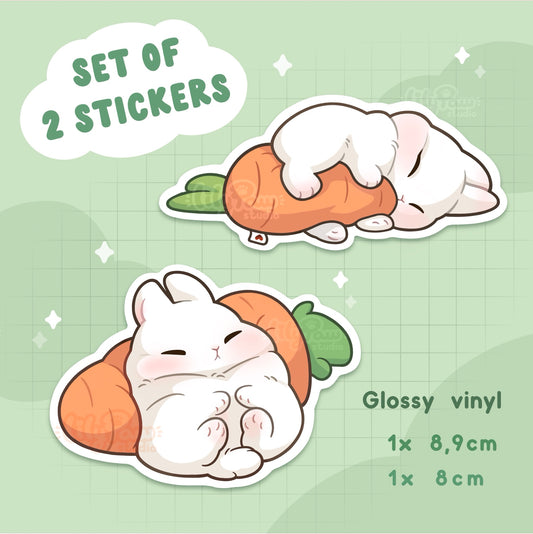 Comfort Foods White Bunny - Set of 2 vinyl stickers