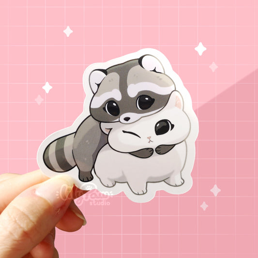 Raccoon hug - Vinyl Sticker