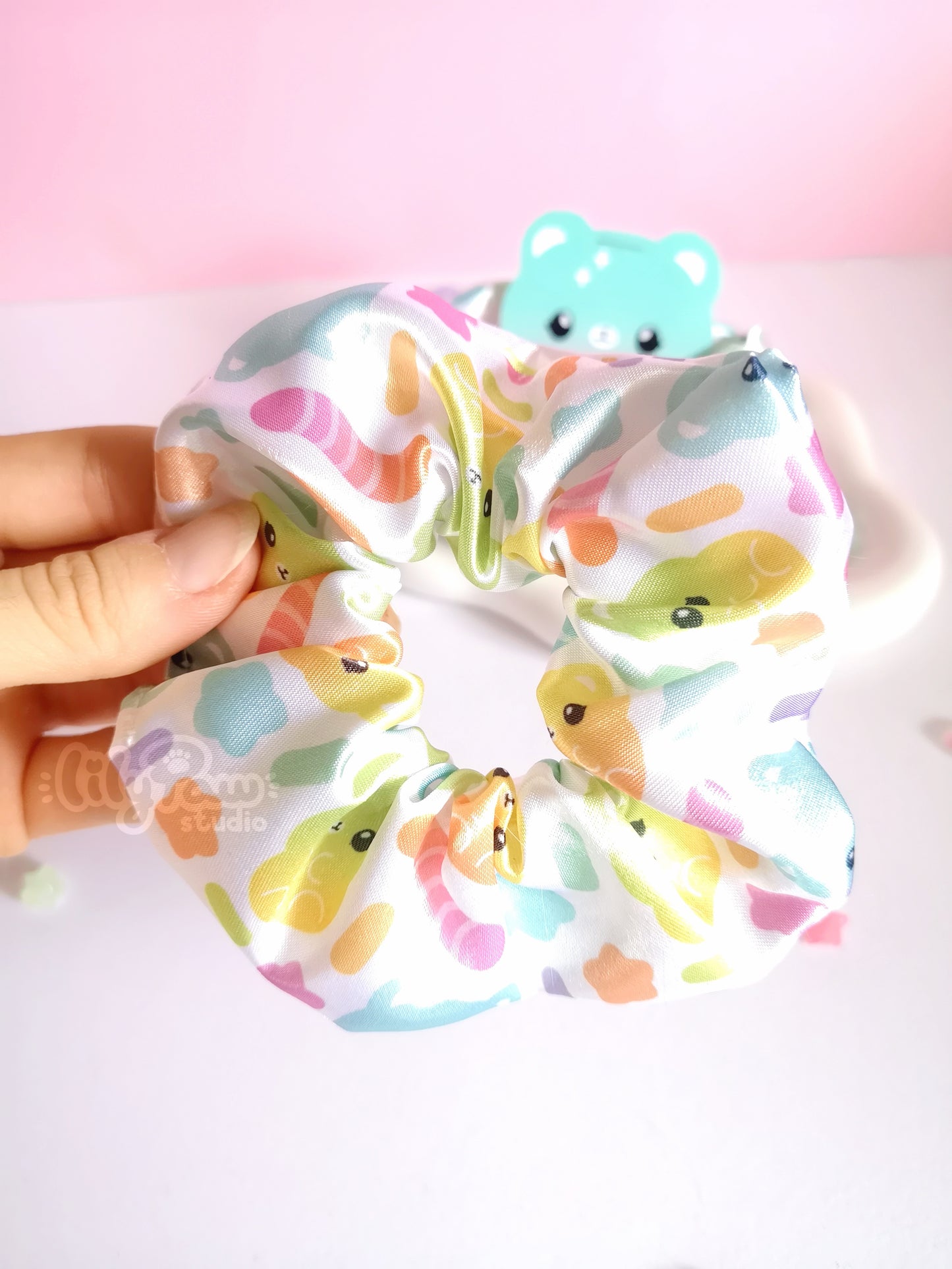 Candy Bears - Satin Scrunchie