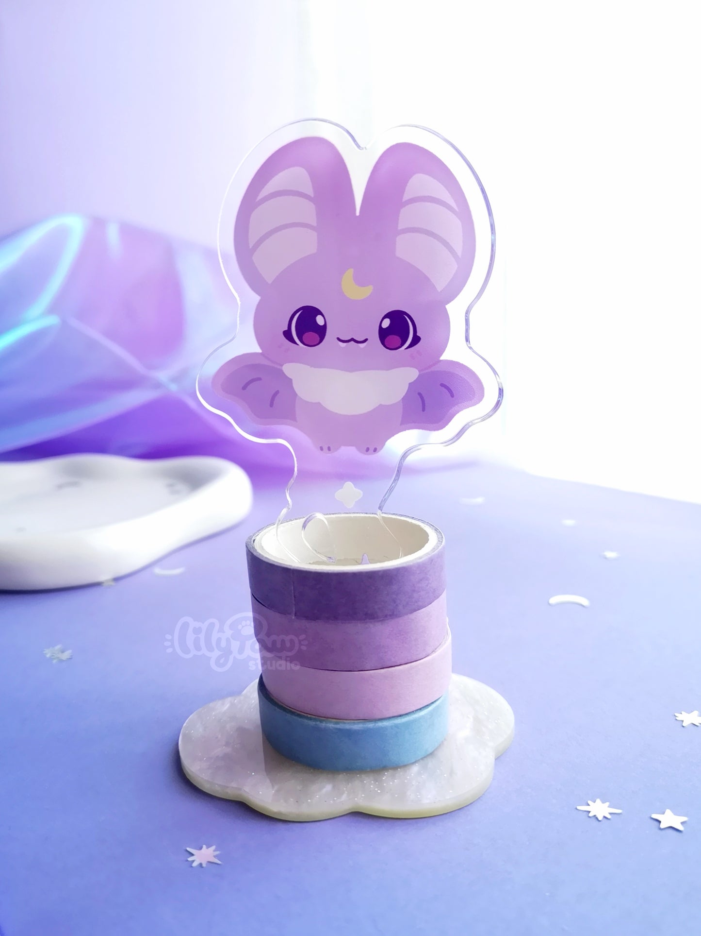 Moon and Bat Washi Stand