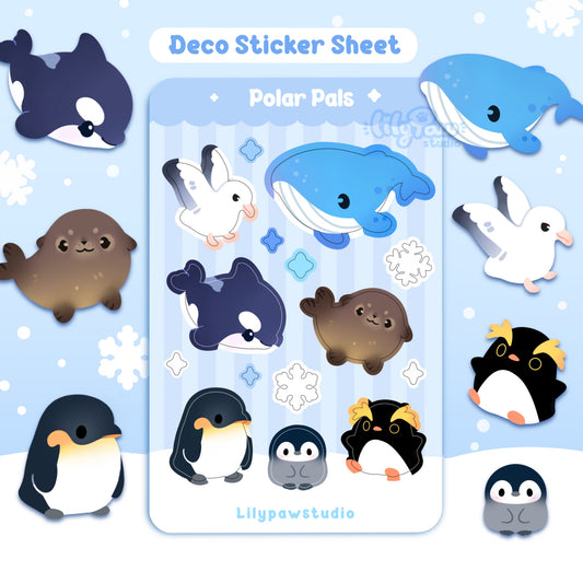 Polar Pals Sticker Sheet - Antarctic Animals