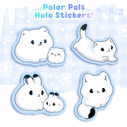 Polar Pals Die Cut Holo Stickers