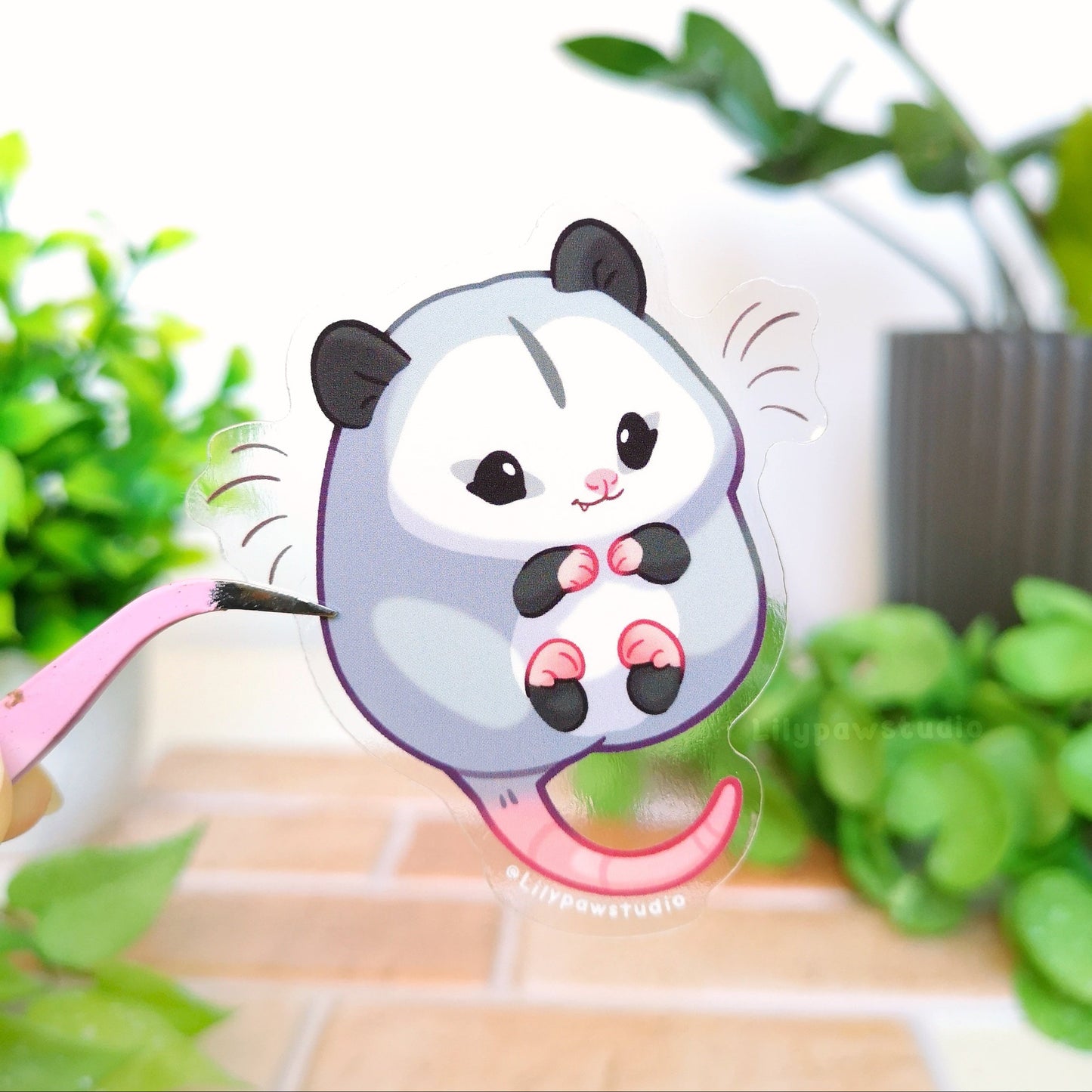 Opossum Mochimal- Transparent Vinyl Sticker