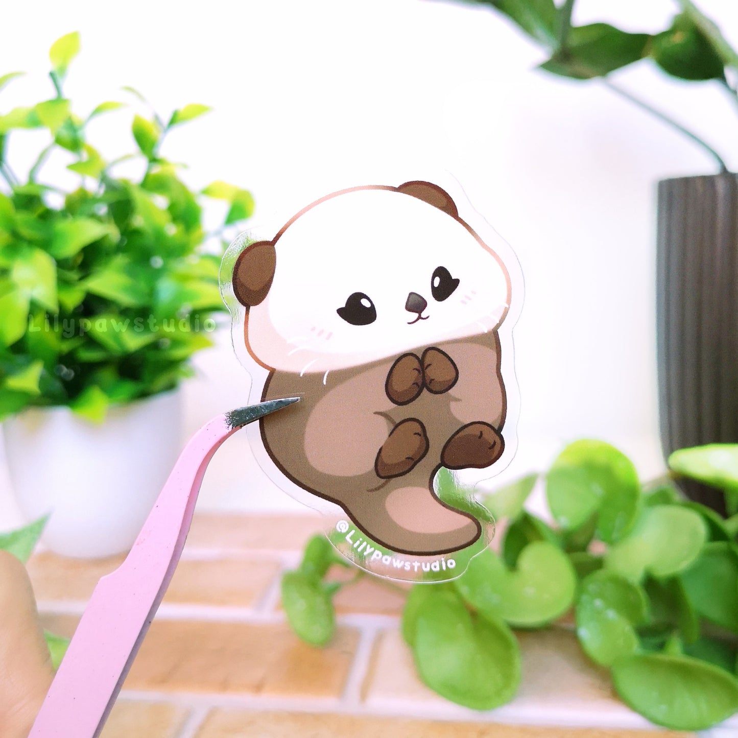 Sea Otter Mochimal- Transparent Vinyl Sticker