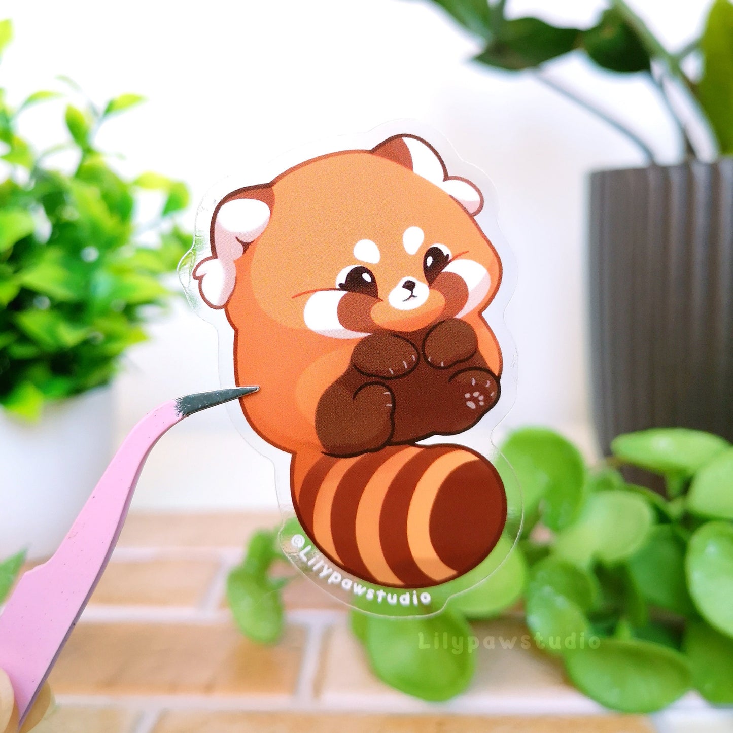 Red Panda Mochimal- Transparent Vinyl Sticker