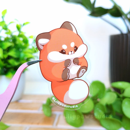 Red Fox Mochimal-Transparent Vinyl Sticker