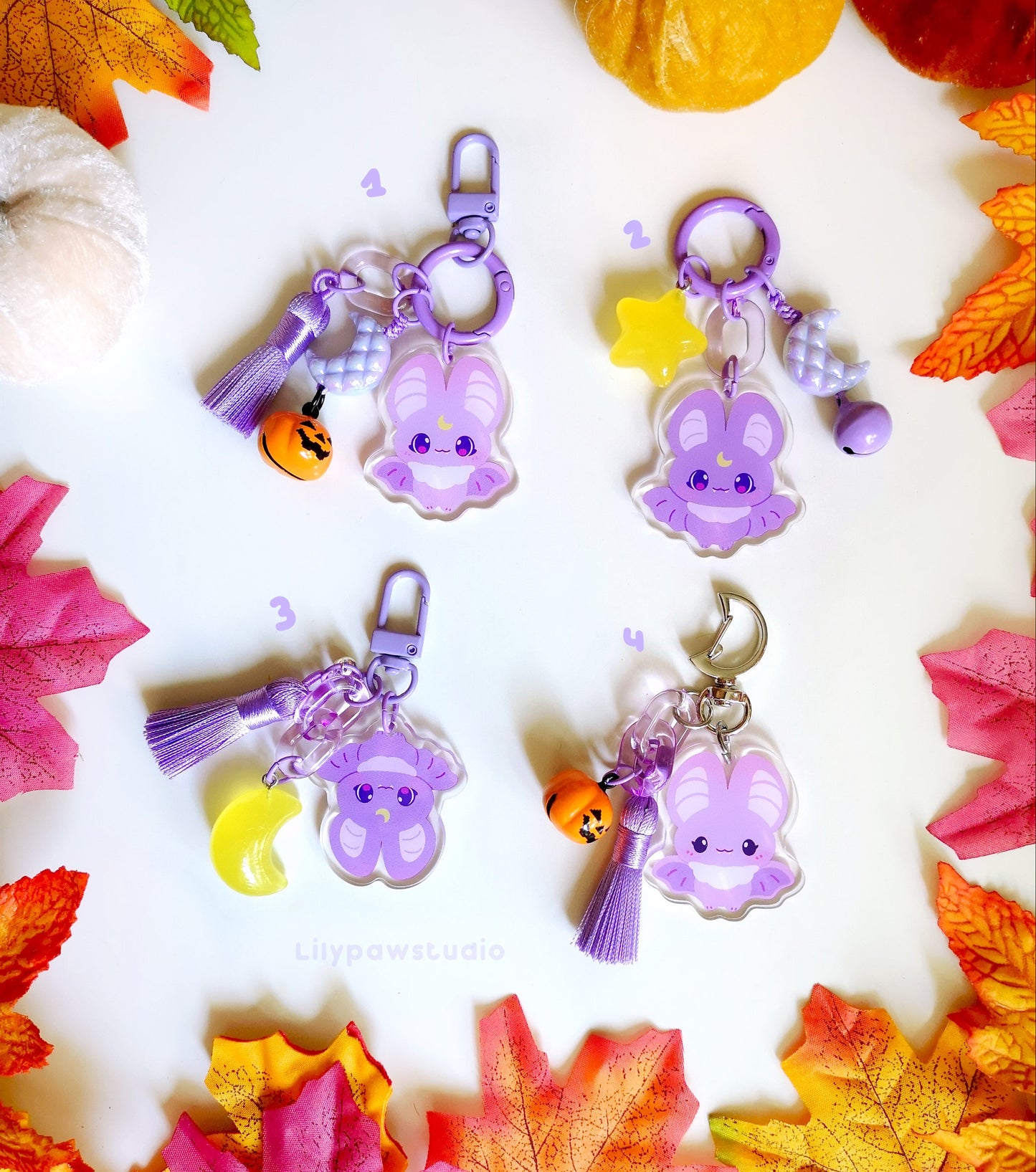 Bitty Bats Trinket Charms